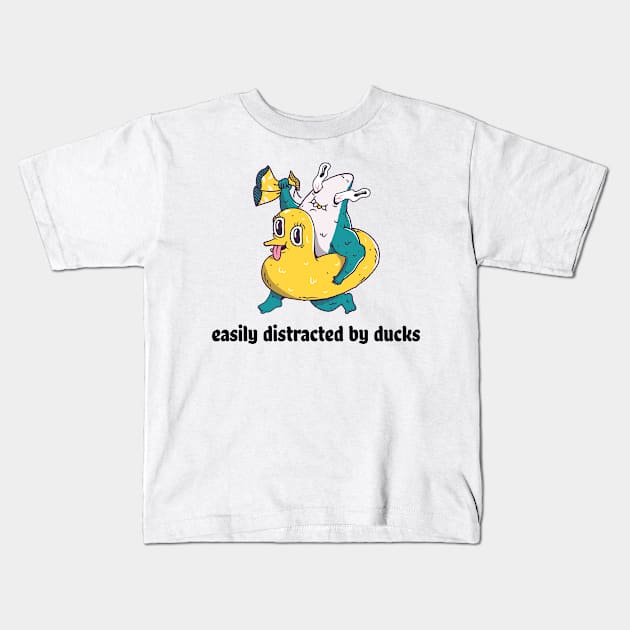 Easily distracted by ducks Kids T-Shirt by Art Designs